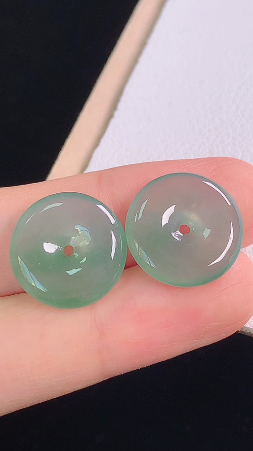 冰晴平安扣，无裂，尺寸:15.1-3.0mm 16