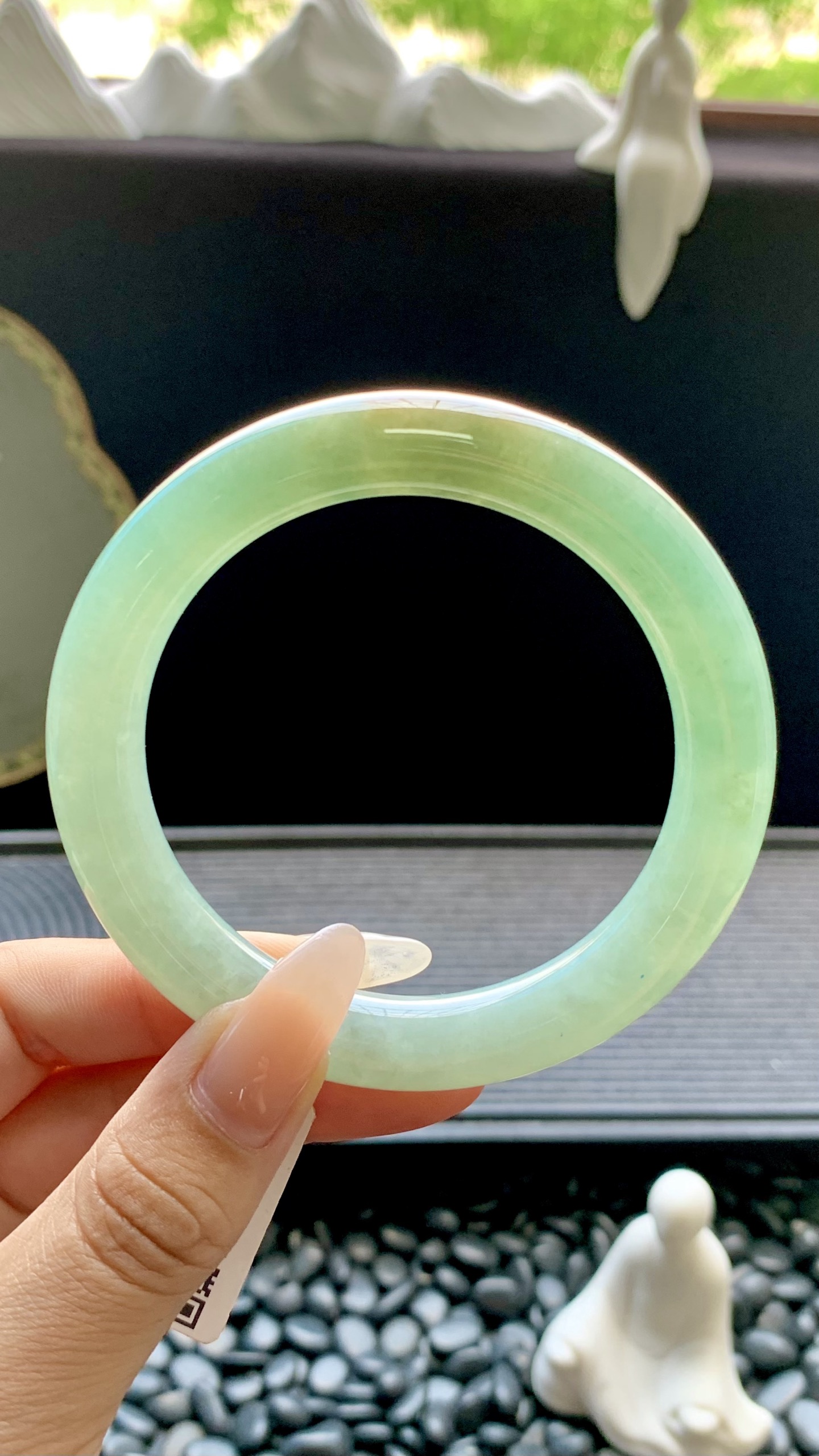 黄加绿圆条手镯成品 HYY-5876 尺寸：57.5-10-10