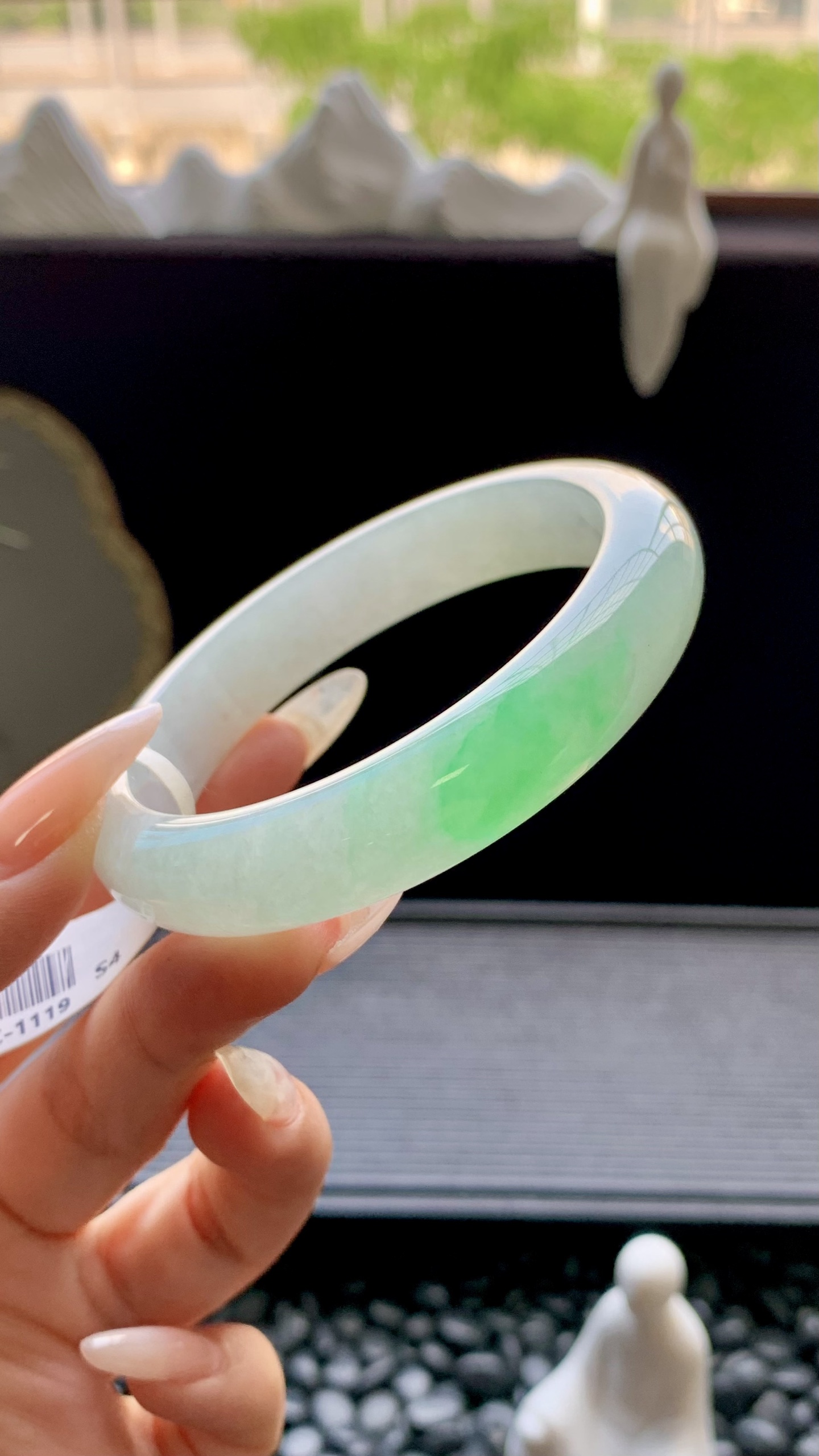 白底青正圈手镯成品 HYC-119 尺寸：57-12.5-8
