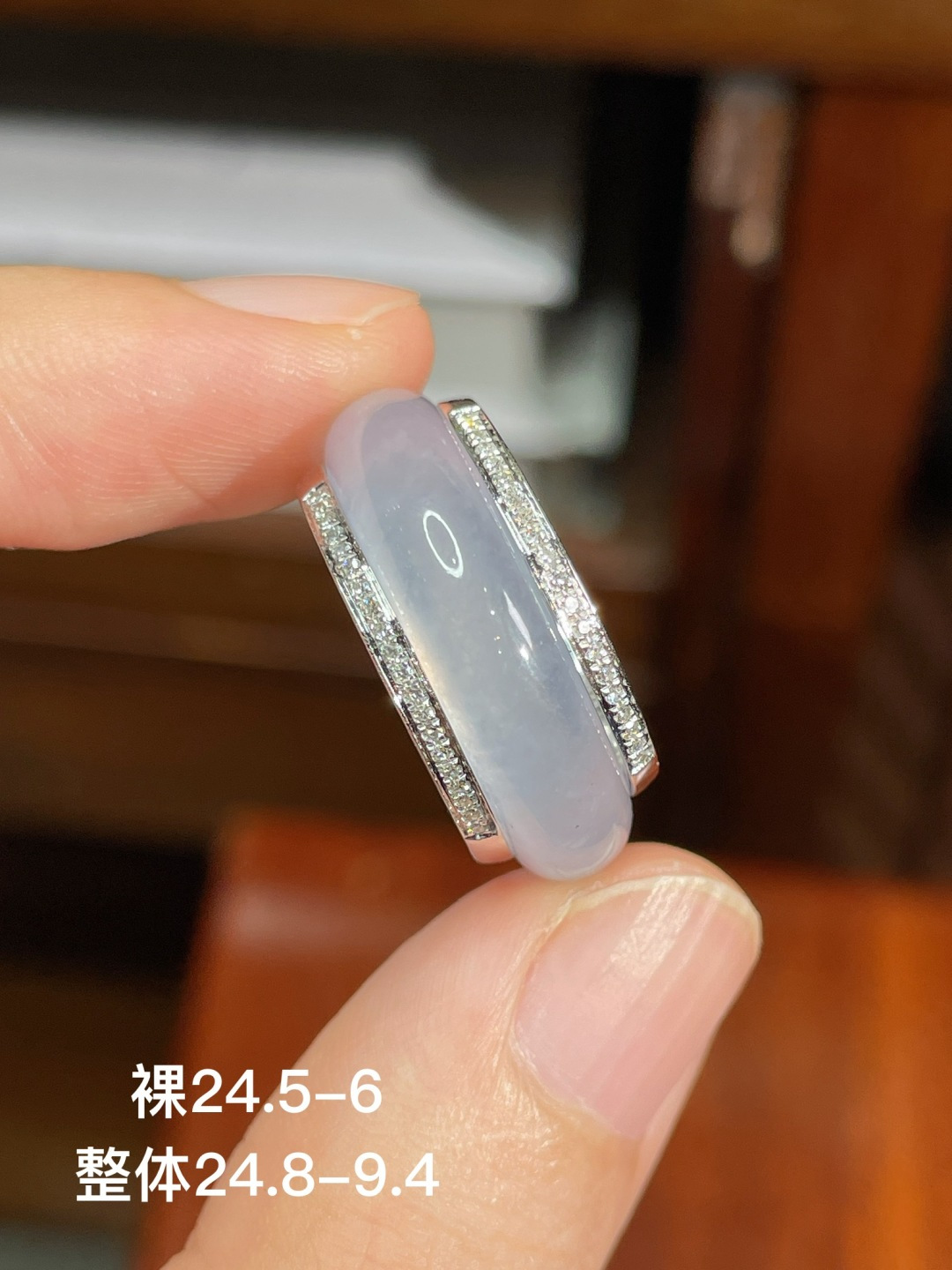 ️冰种戒圈，无裂，18k金镶嵌，24.5-6