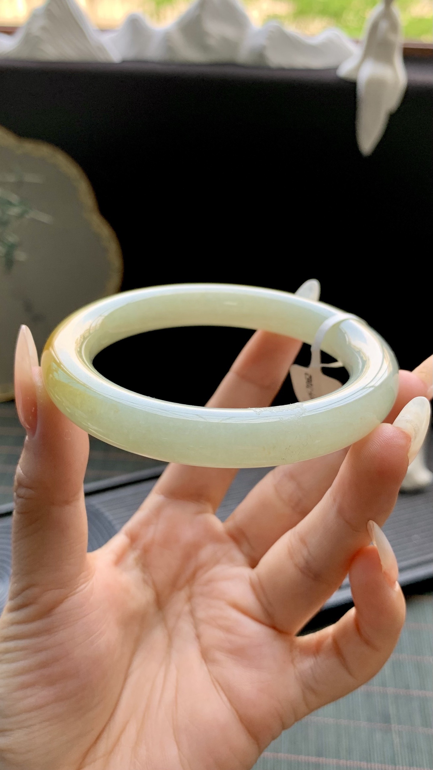 黄翡圆条手镯成品 HYY-7062 尺寸：59-11-11