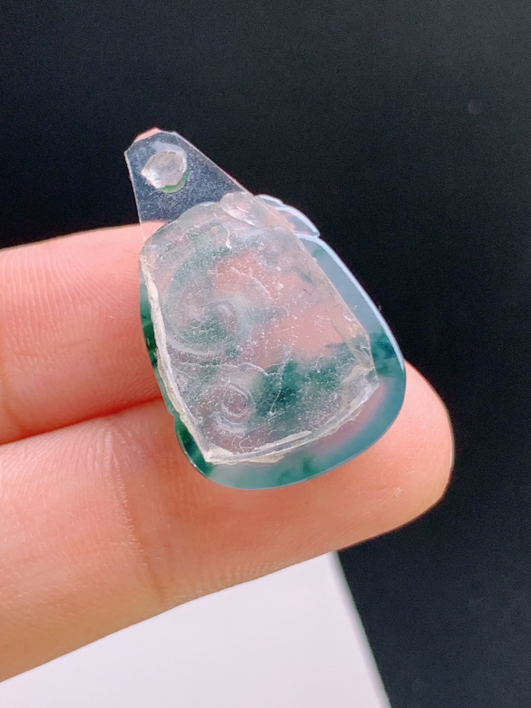 ️ 冰种飘花如意裸石，种水通透，飘花灵动，吉祥顺遂 裸石20.7-16.1-3.9 13