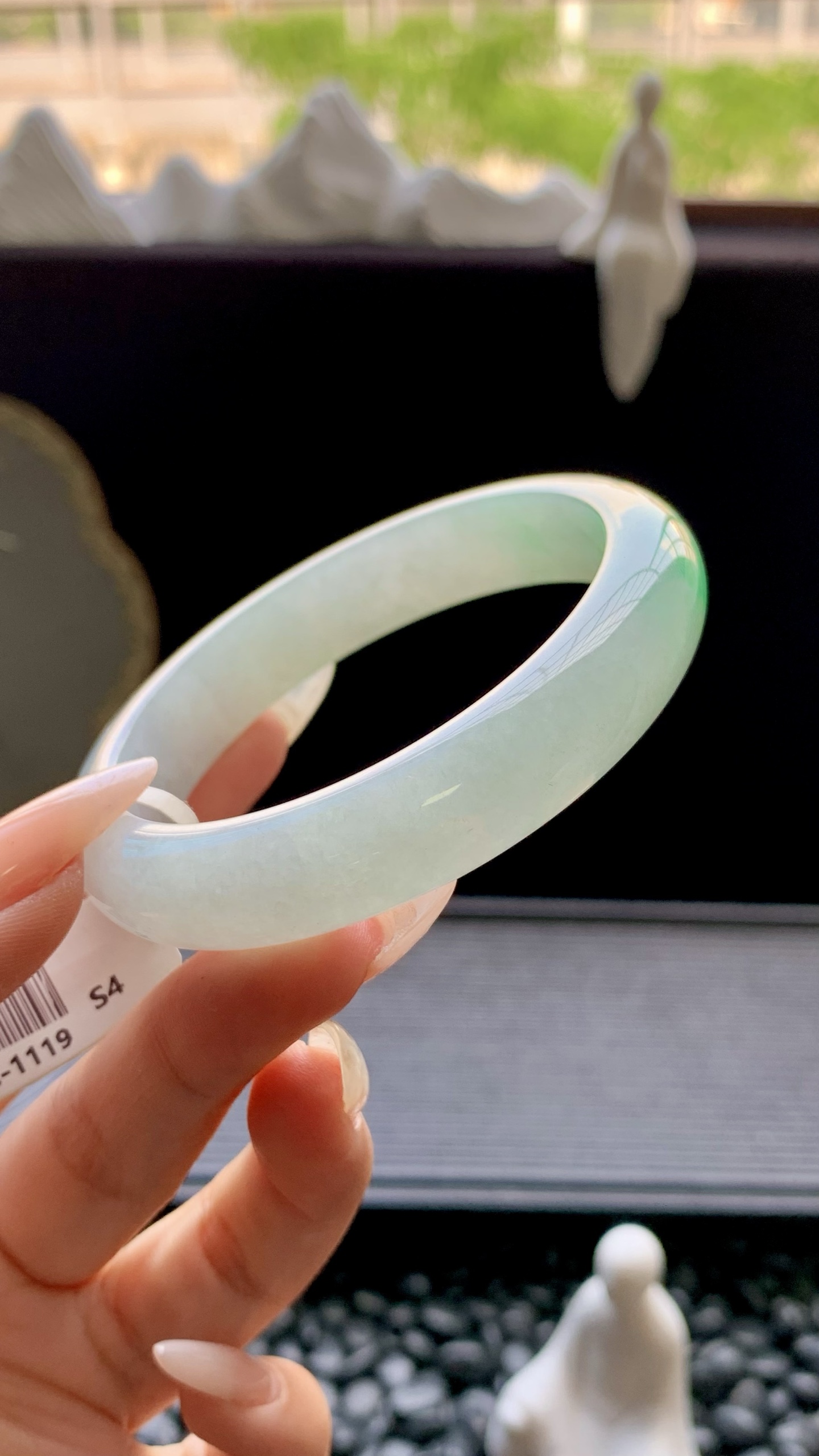 白底青正圈手镯成品 HYC-119 尺寸：57-12.5-8