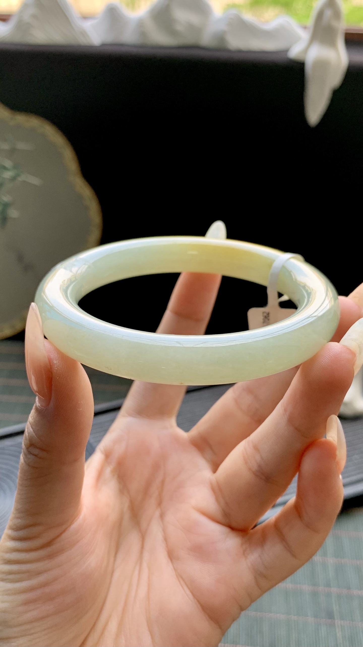黄翡圆条手镯成品 HYY-7062 尺寸：59-11-11