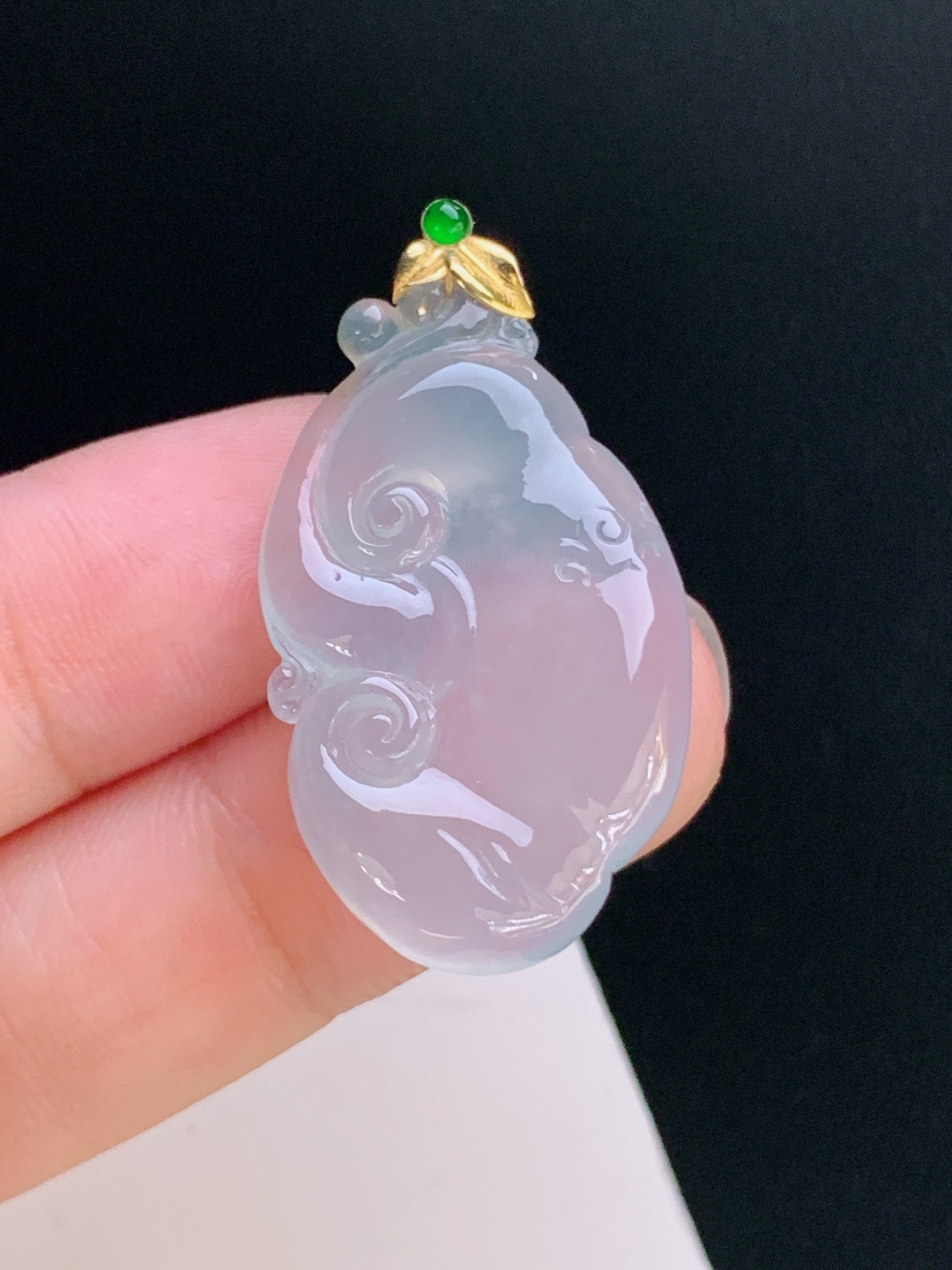 ️ 冰种如意吊坠，莹润起光，简约大气，吉祥如意，裸石35.9-18.9-4.8 整体35.9 08