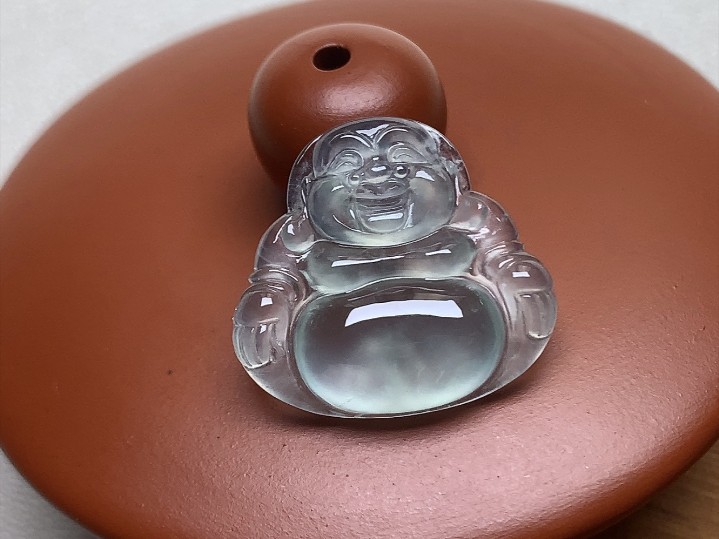 ️ 玻璃种佛公 底色漂亮，冰透感十足，尺寸19*17.7*4