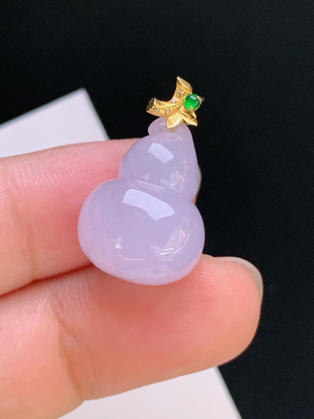 ️ 冰粉葫芦吊坠，冰润饱满，金扣精巧，福禄双全 裸石17.9-13.7 整体23.2 080916