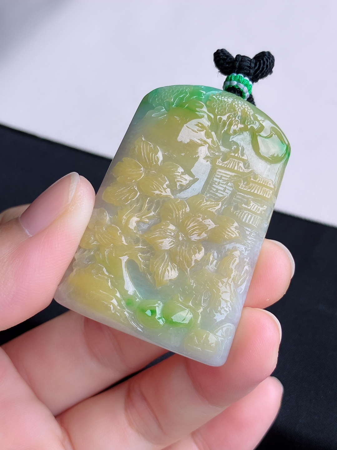 ️，三彩山水牌，意境美，尺寸49.8/34.8/7/自然光实拍