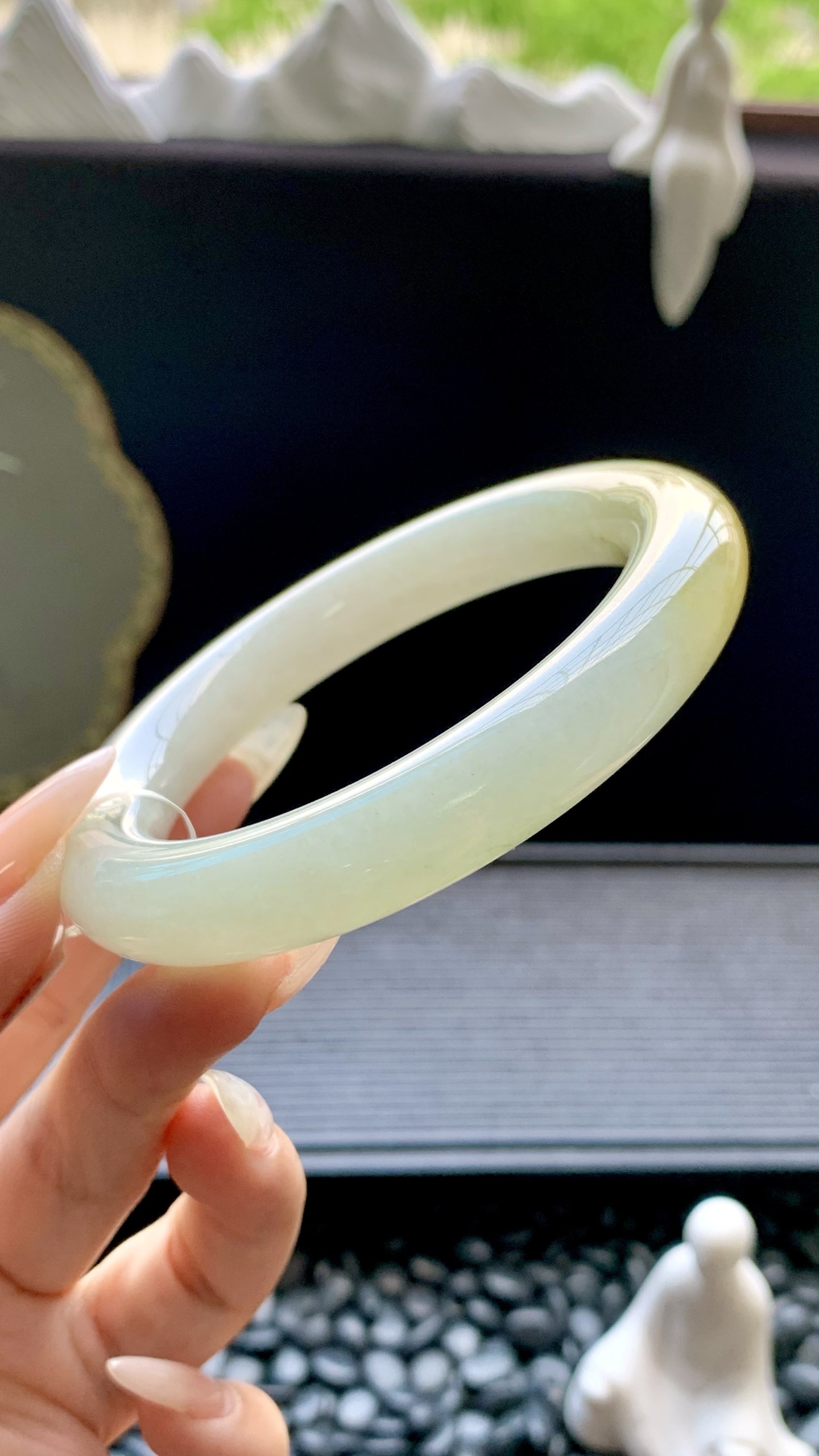 黄翡圆条手镯成品 HYY-9632 尺寸：60-12-12