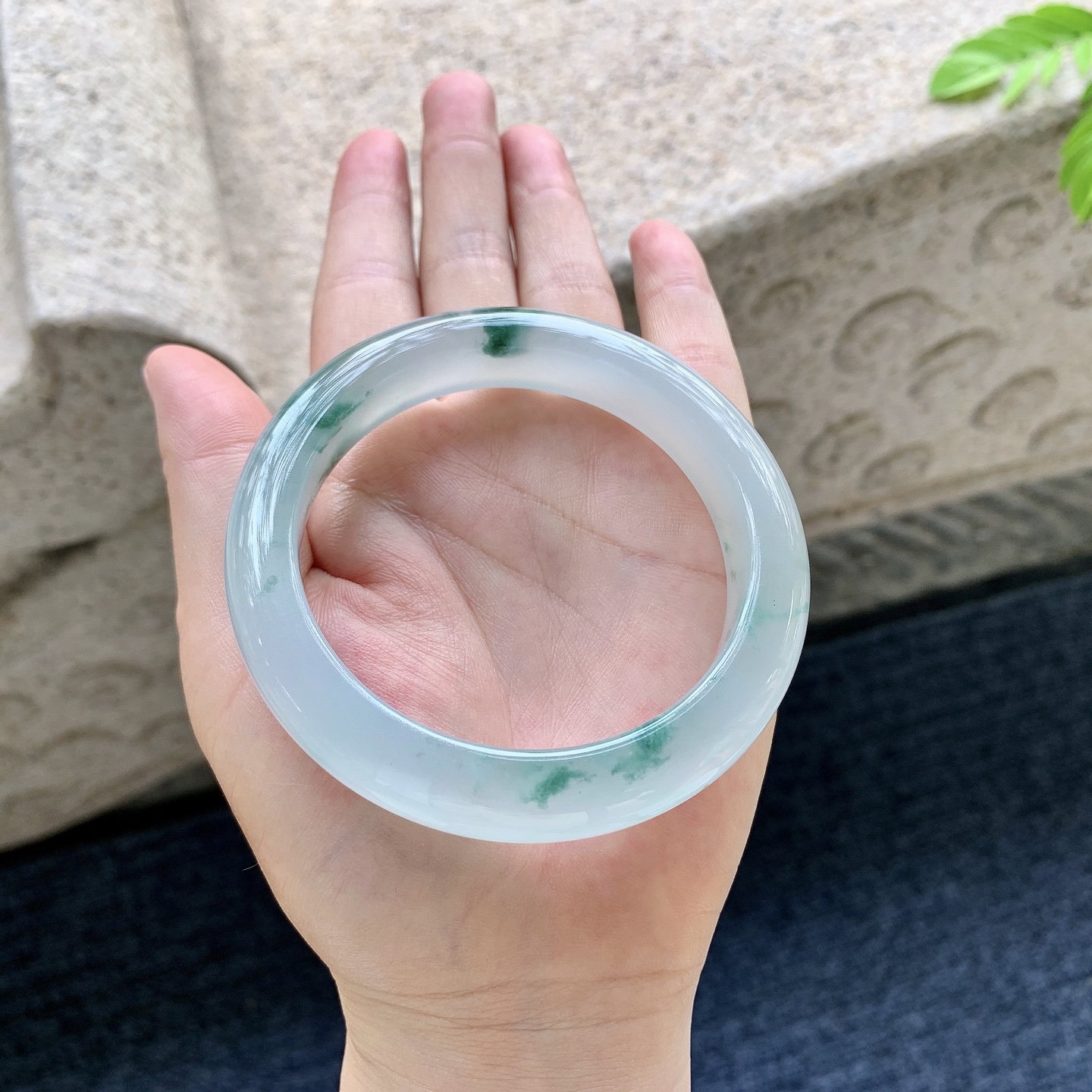 正圈58 59 圈口59.3/12.5/9.8 编码Q5090673 冰飘花，清透，水润，种老，细腻