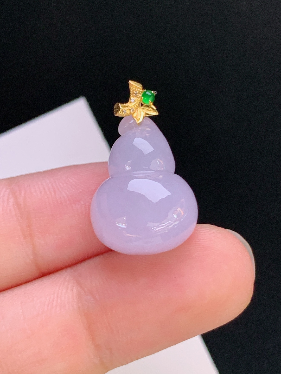 ️ 冰粉葫芦吊坠，冰润饱满，金扣精巧，福禄双全 裸石17.9-13.7 整体23.2 080916