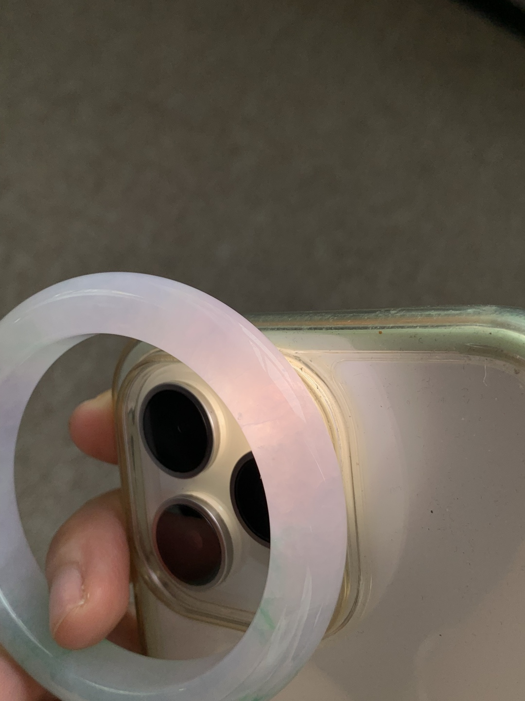 正圈51 52 圈口52.4/11.8/9 编码DZ090761 冰糯春彩，水润，种老，细腻，打灯有纹线