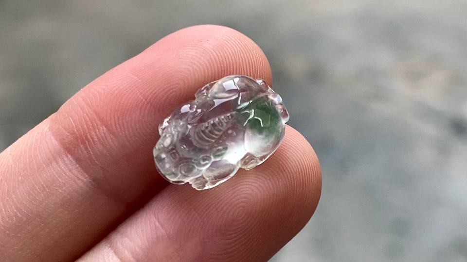 ️ 玻璃种飘绿貔貅 14.5*9.8*4.5