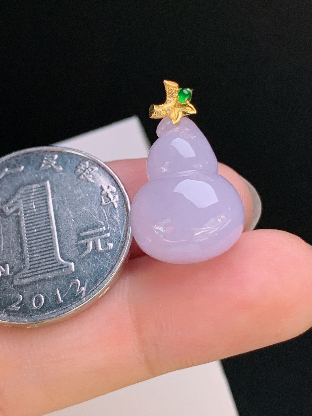 ️ 冰粉葫芦吊坠，冰润饱满，金扣精巧，福禄双全 裸石17.9-13.7 整体23.2 080916
