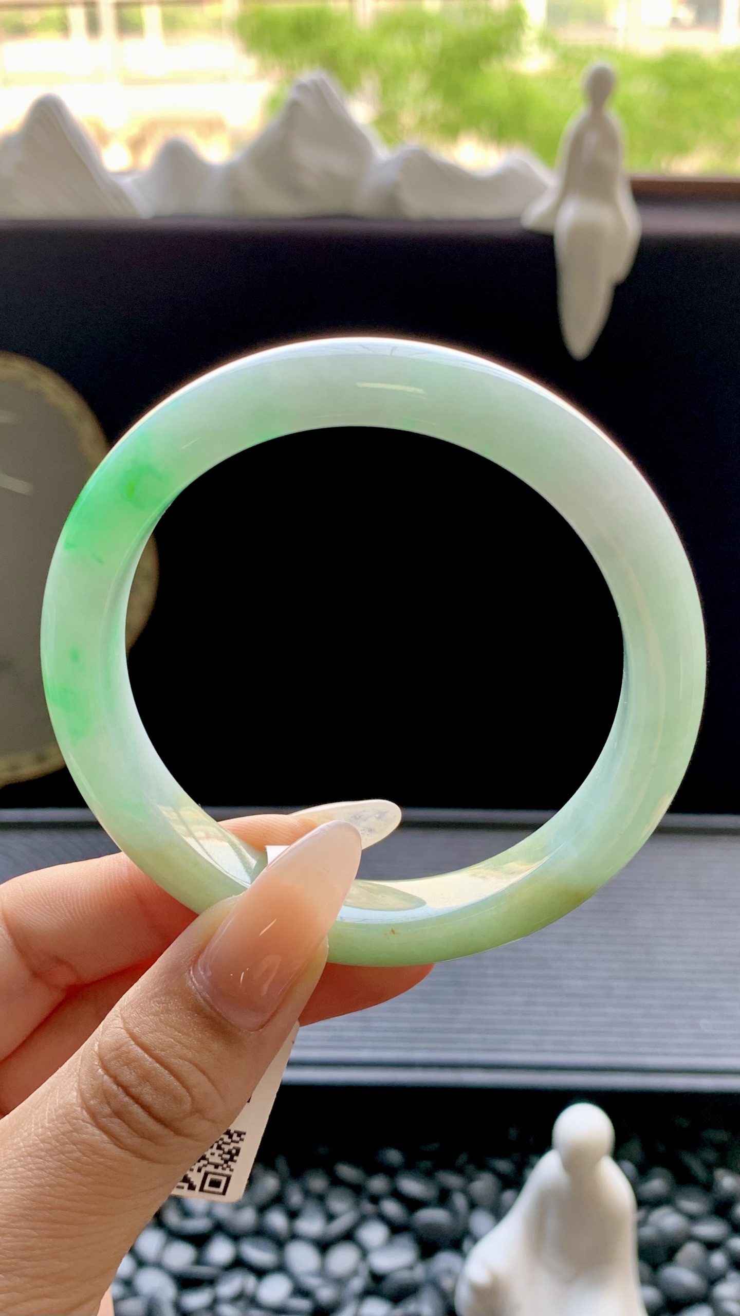 黄加绿正圈手镯成品 HYY-4891 尺寸：57-12-8.5