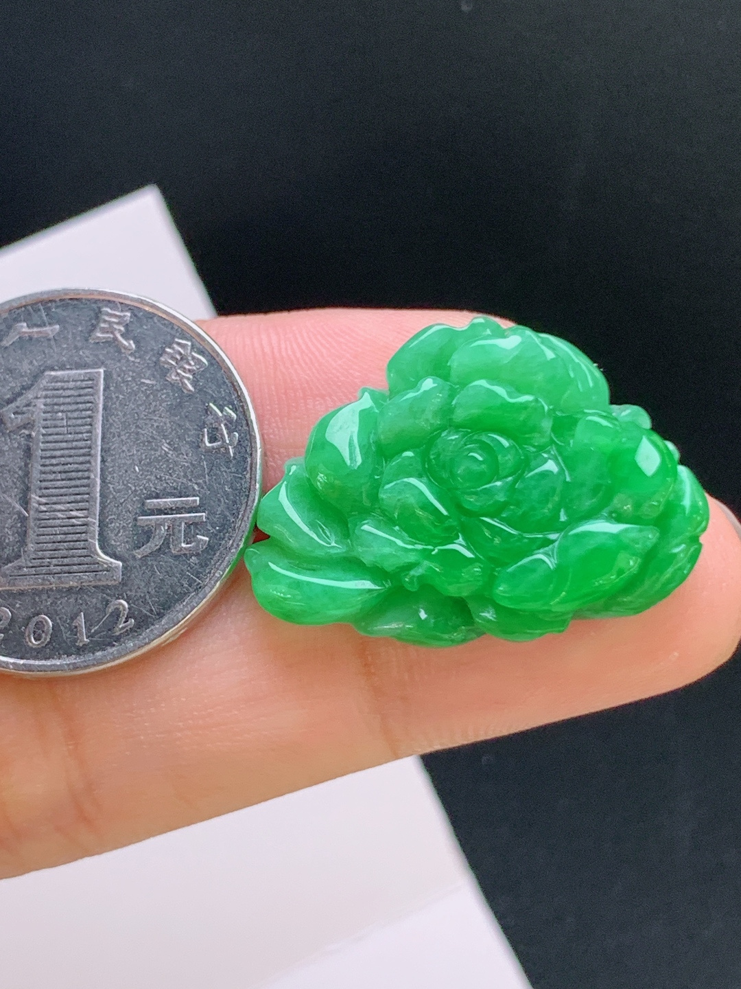 ️ 正阳绿牡丹花，色艳饱满，层次丰富，富贵荣华 裸石20.2-27.5-5.5 47