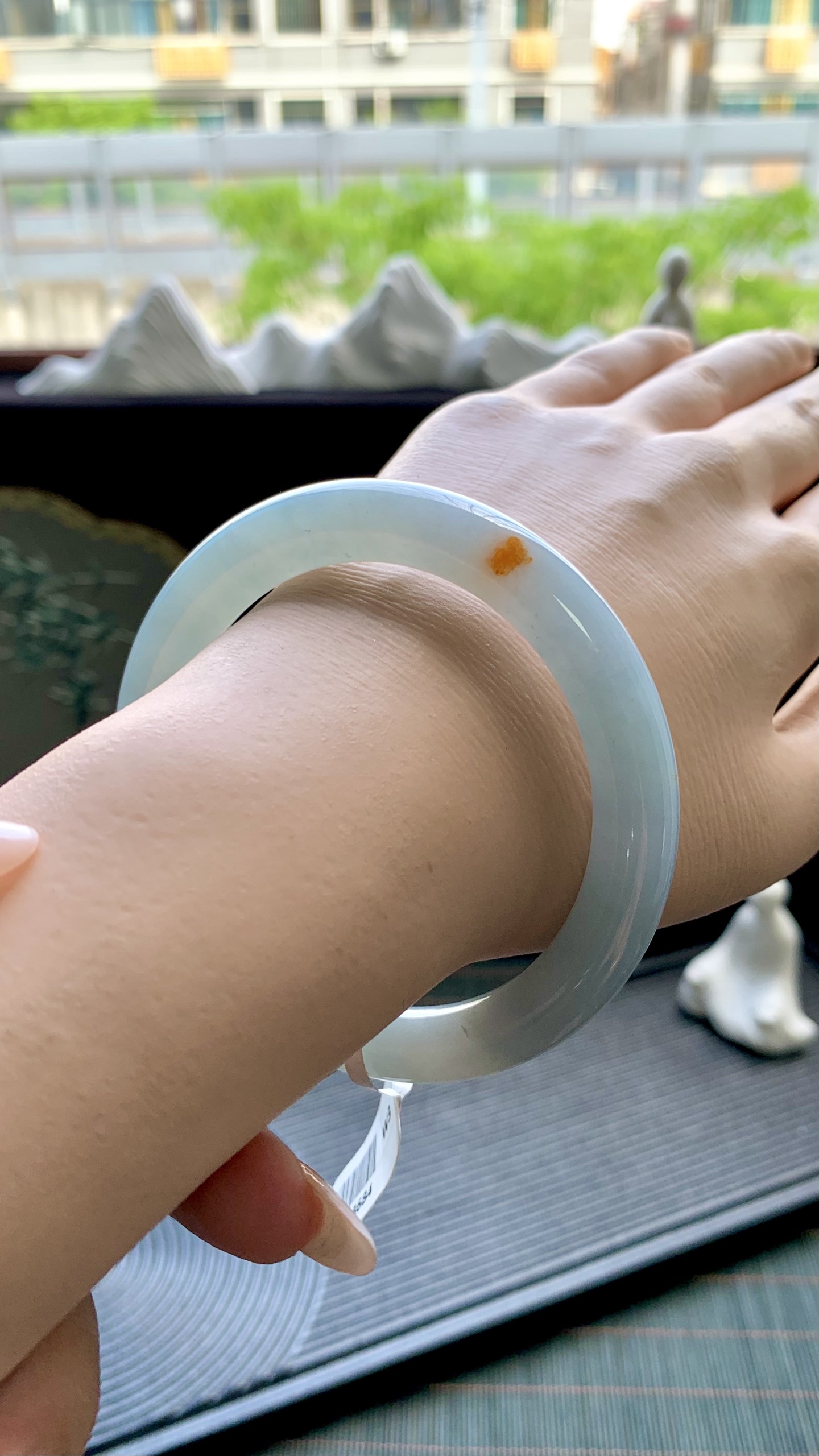 晴底飘黄翡圆条手镯成品 HYY-8684 尺寸：59-9.5-10