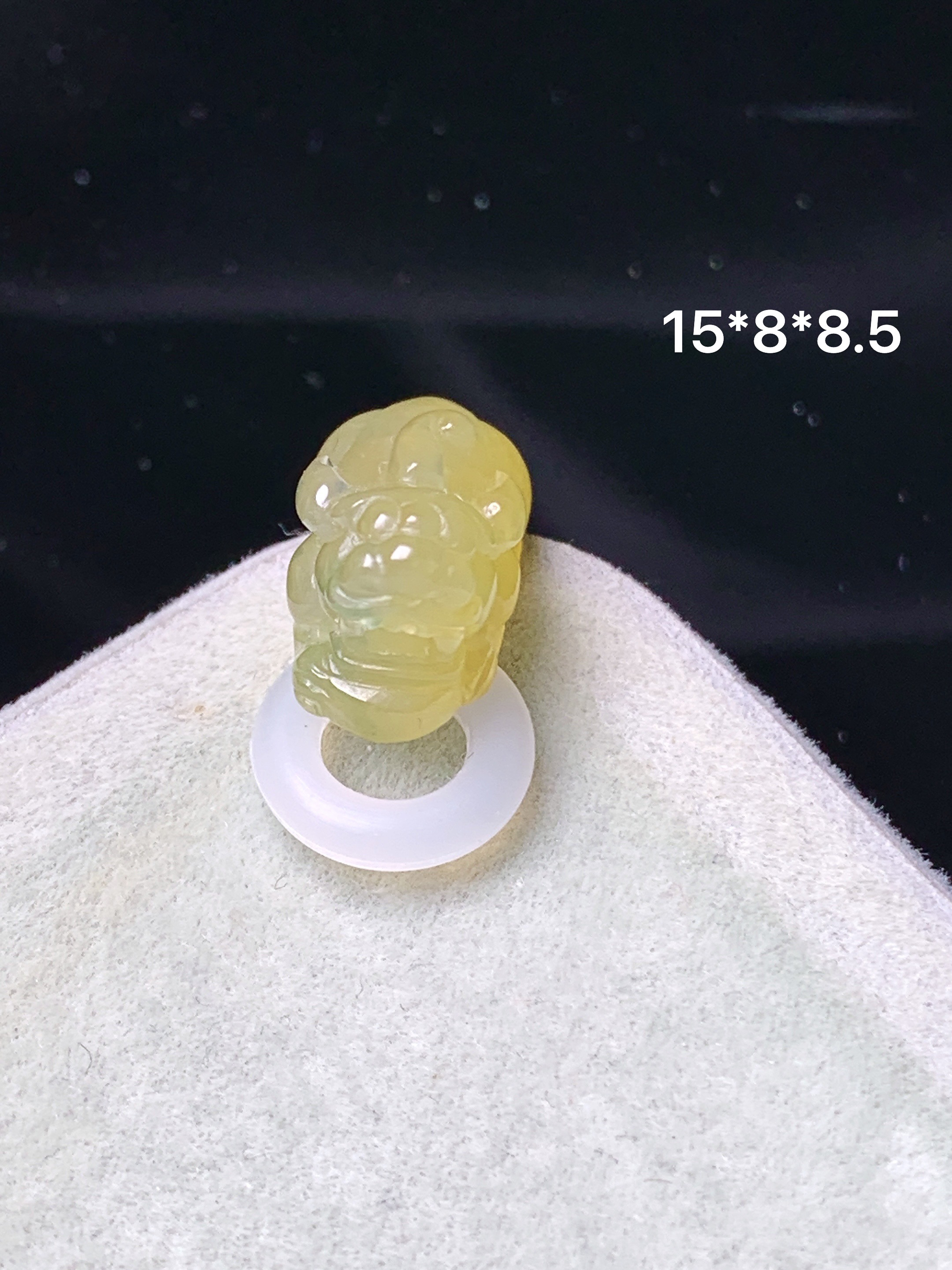 黄翡貔貅吊坠 玉质细腻 色泽艳丽清新 水润亮眼 整体尺寸15*8*8.5 v4