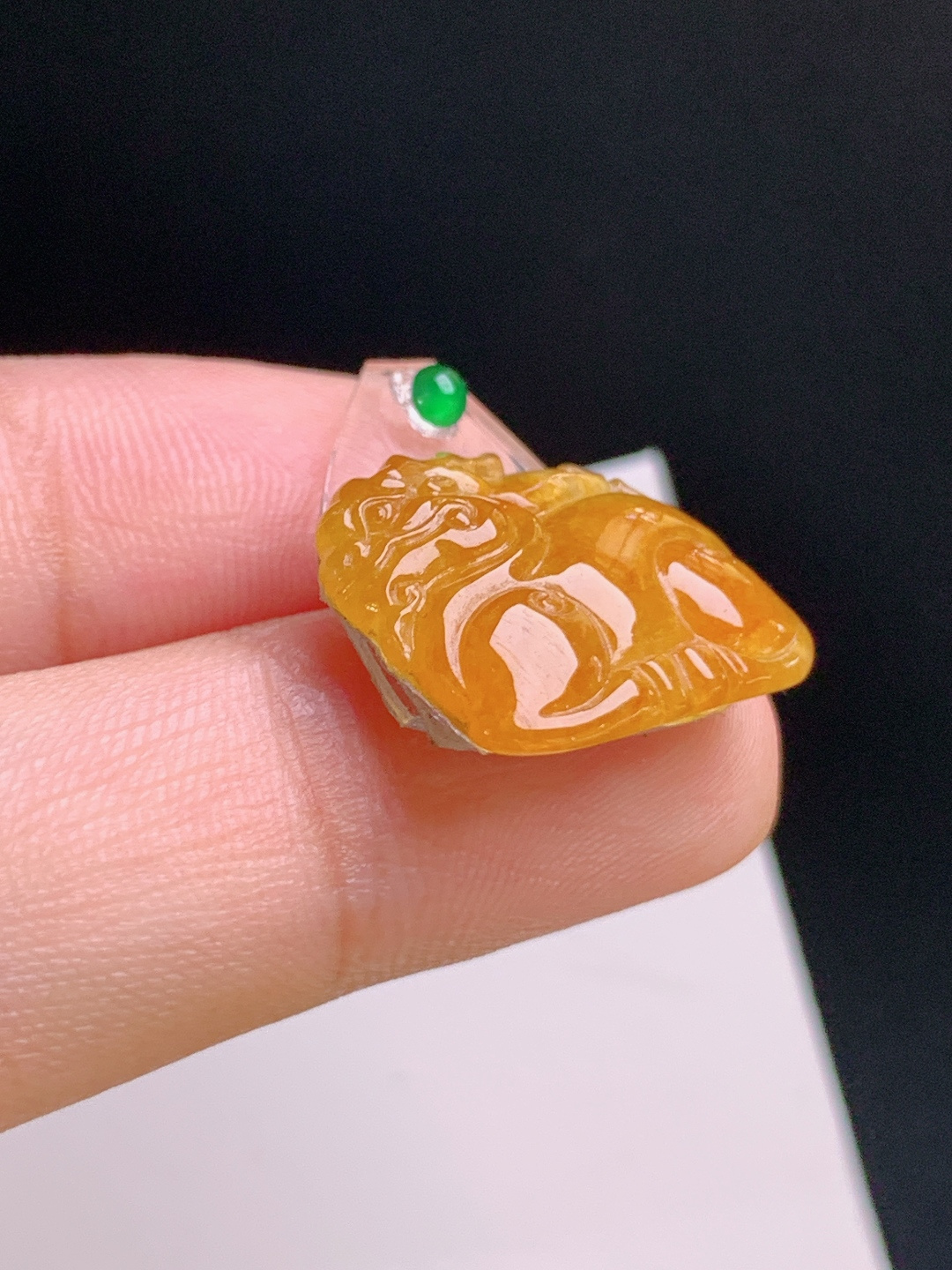 ️ 黄翡麒麟裸石，色泽明艳，雕工立体，招财纳福 裸石15.5-17.5-2.7 13