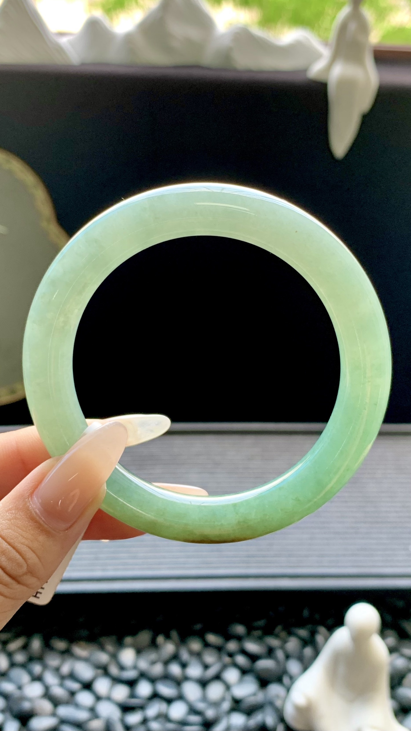 黄加绿圆条手镯成品 HYY-5876 尺寸：57.5-10-10