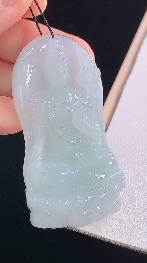 ️冰种大势至观音，无裂，尺寸:57.8-31.5-11.7mm 16