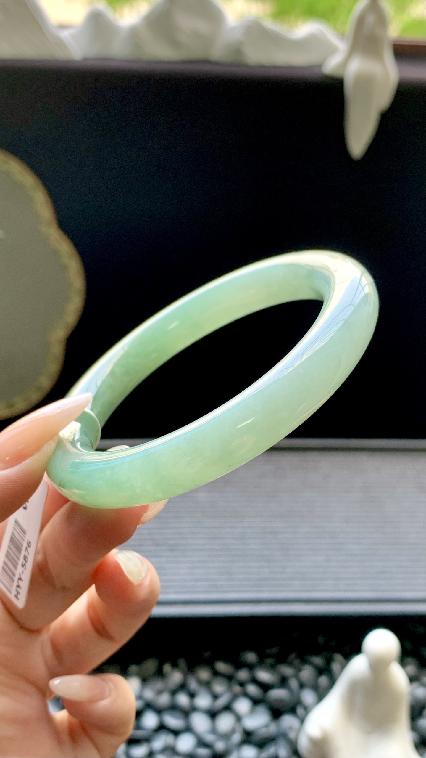 黄加绿圆条手镯成品 HYY-5876 尺寸：57.5-10-10