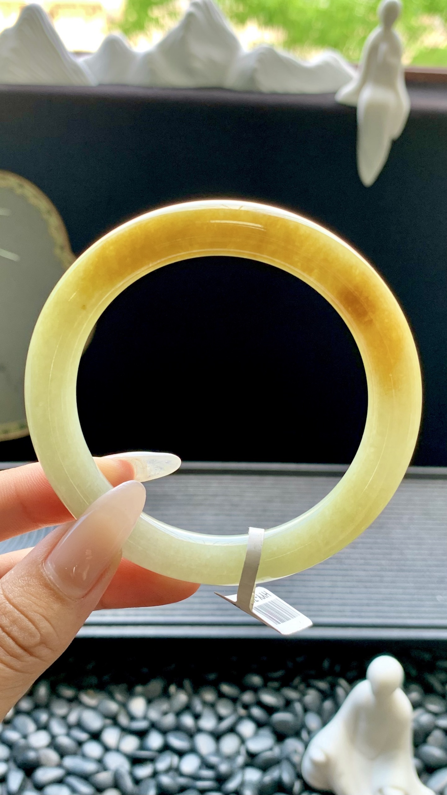 黄翡圆条手镯成品 HYY-7175 尺寸：58-10-10