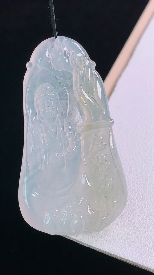 ️冰黄慈悲为怀，无裂，尺寸:54.9-30.8-4.8mm 18