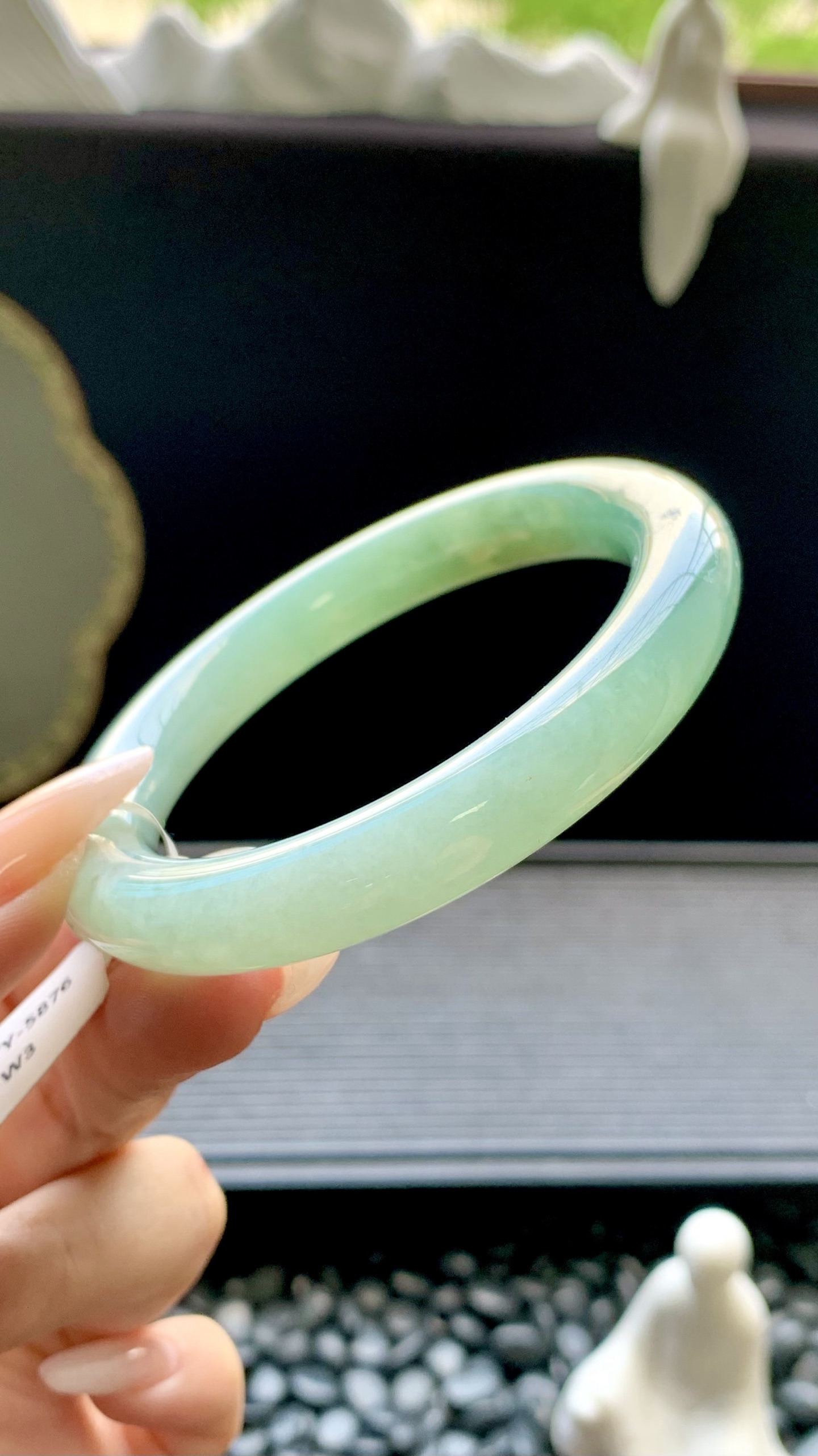 黄加绿圆条手镯成品 HYY-5876 尺寸：57.5-10-10