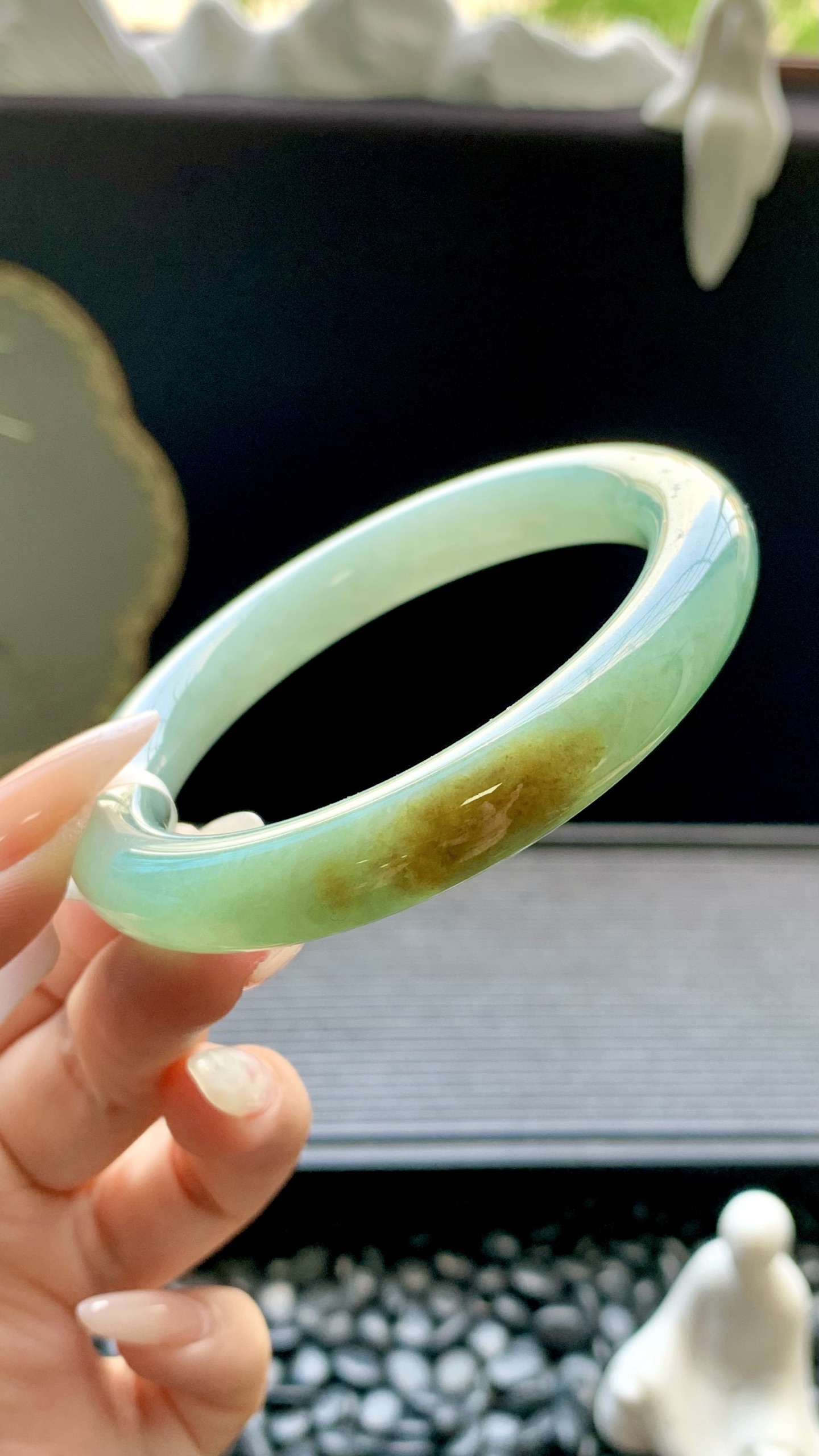 黄加绿圆条手镯成品 HYY-5876 尺寸：57.5-10-10