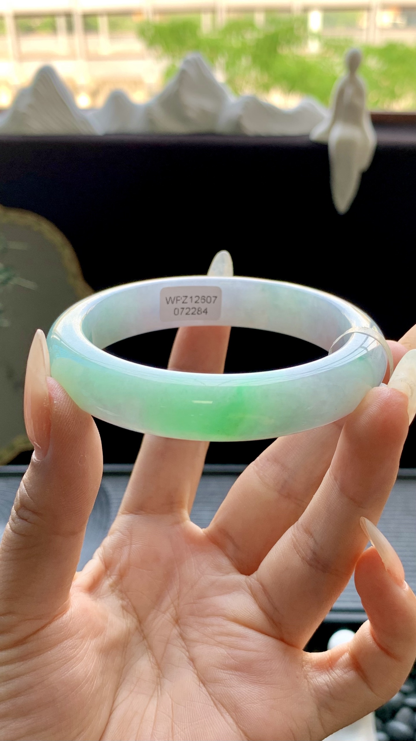 飘绿正圈手镯成品 HYY-7510 尺寸：57-12.5-8.5