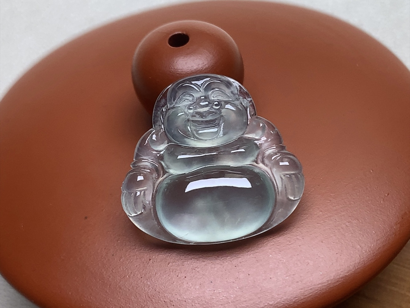 ️ 玻璃种佛公 底色漂亮，冰透感十足，尺寸19*17.7*4