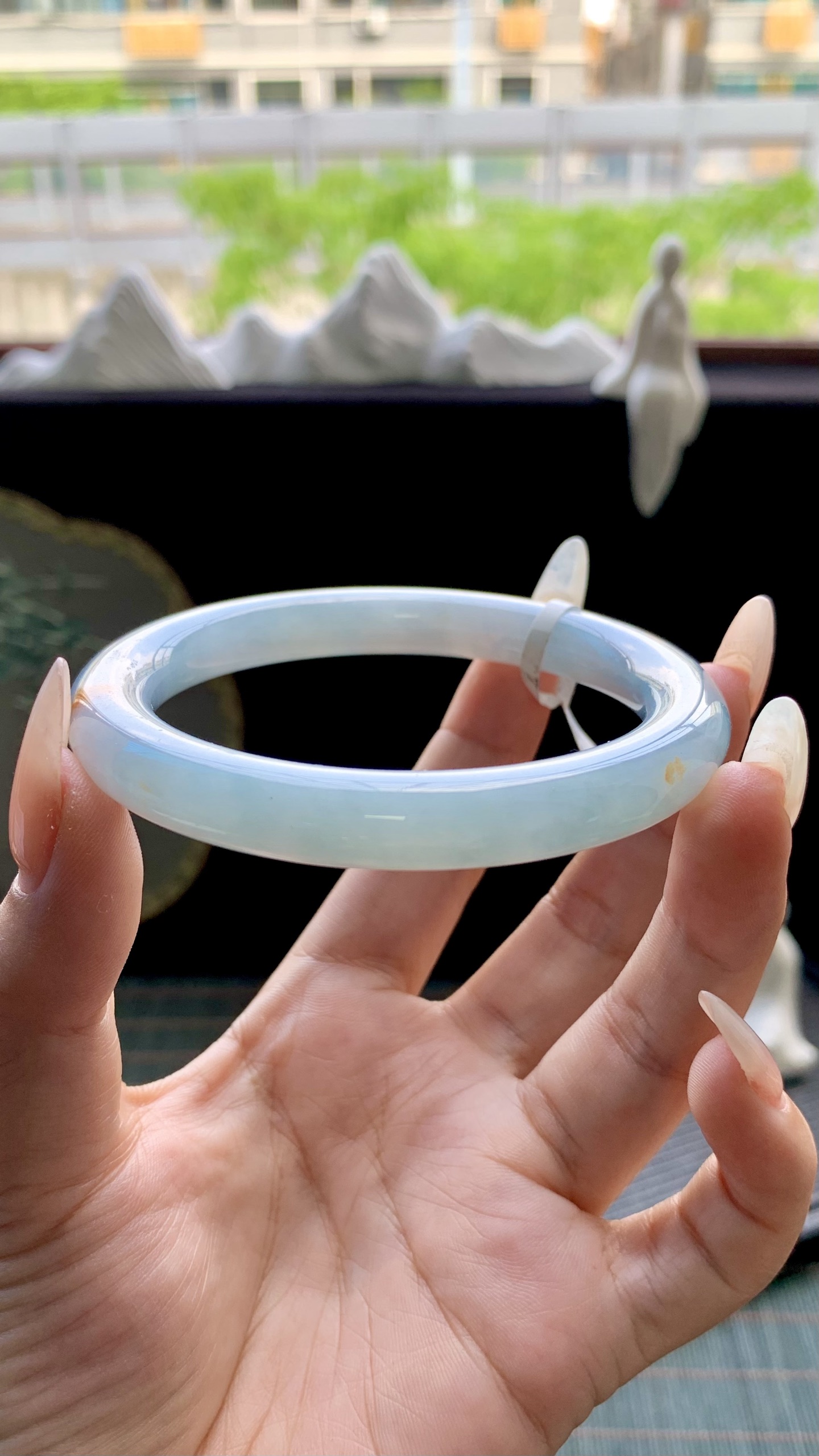 晴底飘黄翡圆条手镯成品 HYY-8684 尺寸：59-9.5-10
