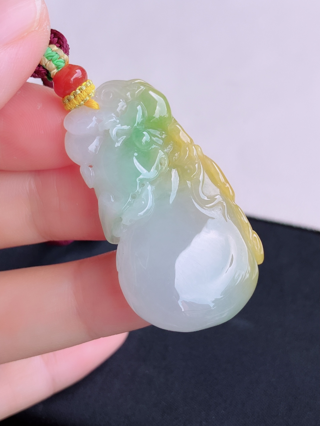 ️，三彩代代有福，特色，尺寸45.6/24.6/9.8/自然光实拍