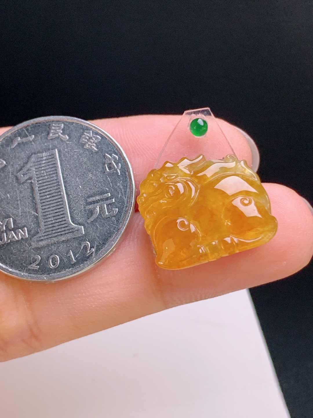 ️ 黄翡麒麟裸石，色泽明艳，雕工立体，招财纳福 裸石15.5-17.5-2.7 13