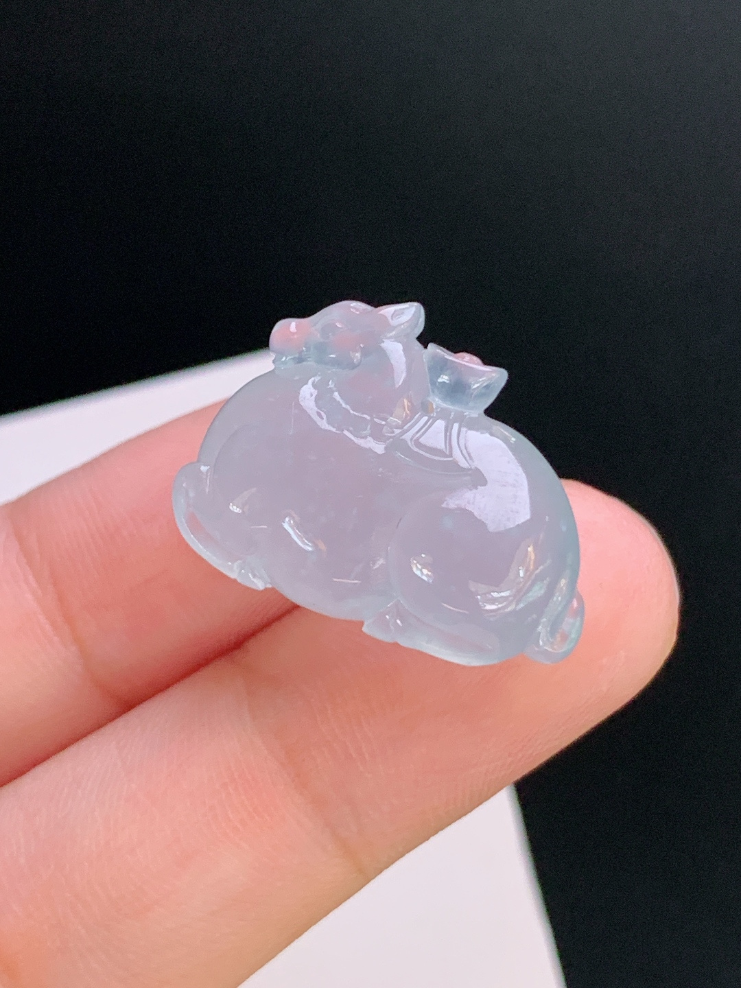 ️ 冰种马上有钱，胶感十足，雕工灵动，马到成功，裸石17.1-22.6-9.3 080916