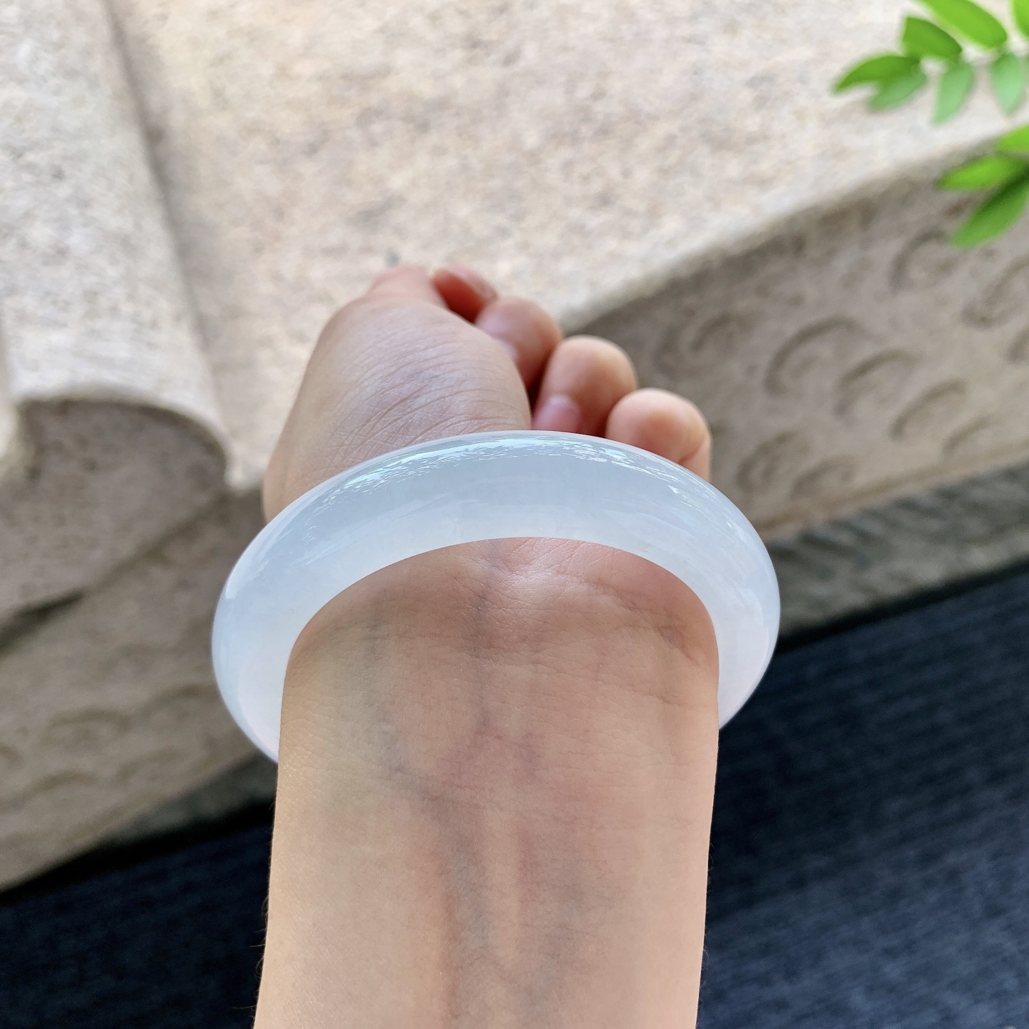 正圈52 53 圈口53.6/12/9 编码BA090755 冰糯淡粉紫，水润，种老，细腻，打灯有棉线