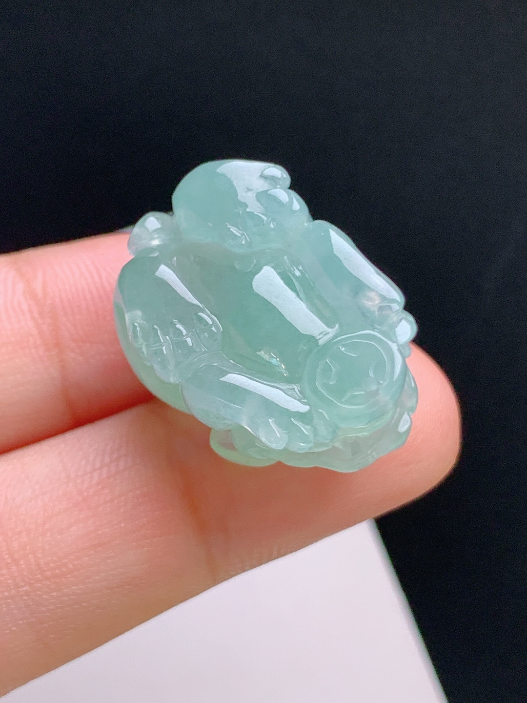 ️ 冰晴貔貅，胶感起光，雕工生动，招财纳福 裸石23.7-17.5-13.7 530917
