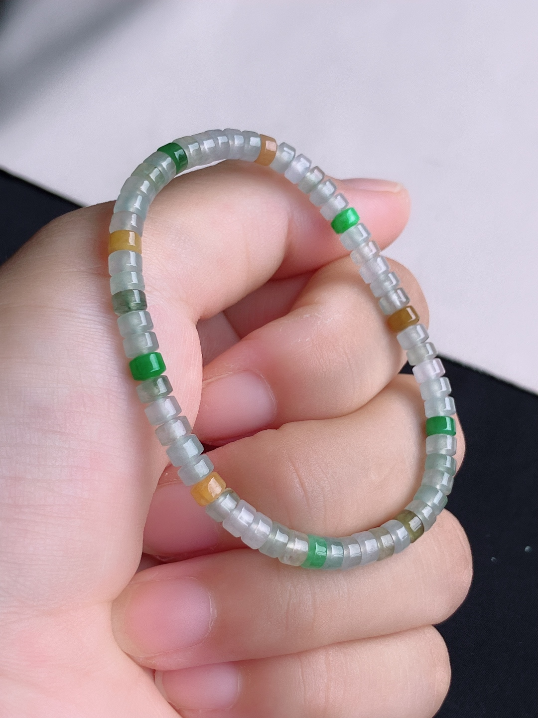 ️，三彩手链，晶莹剔透，尺寸4.3/自然光实拍