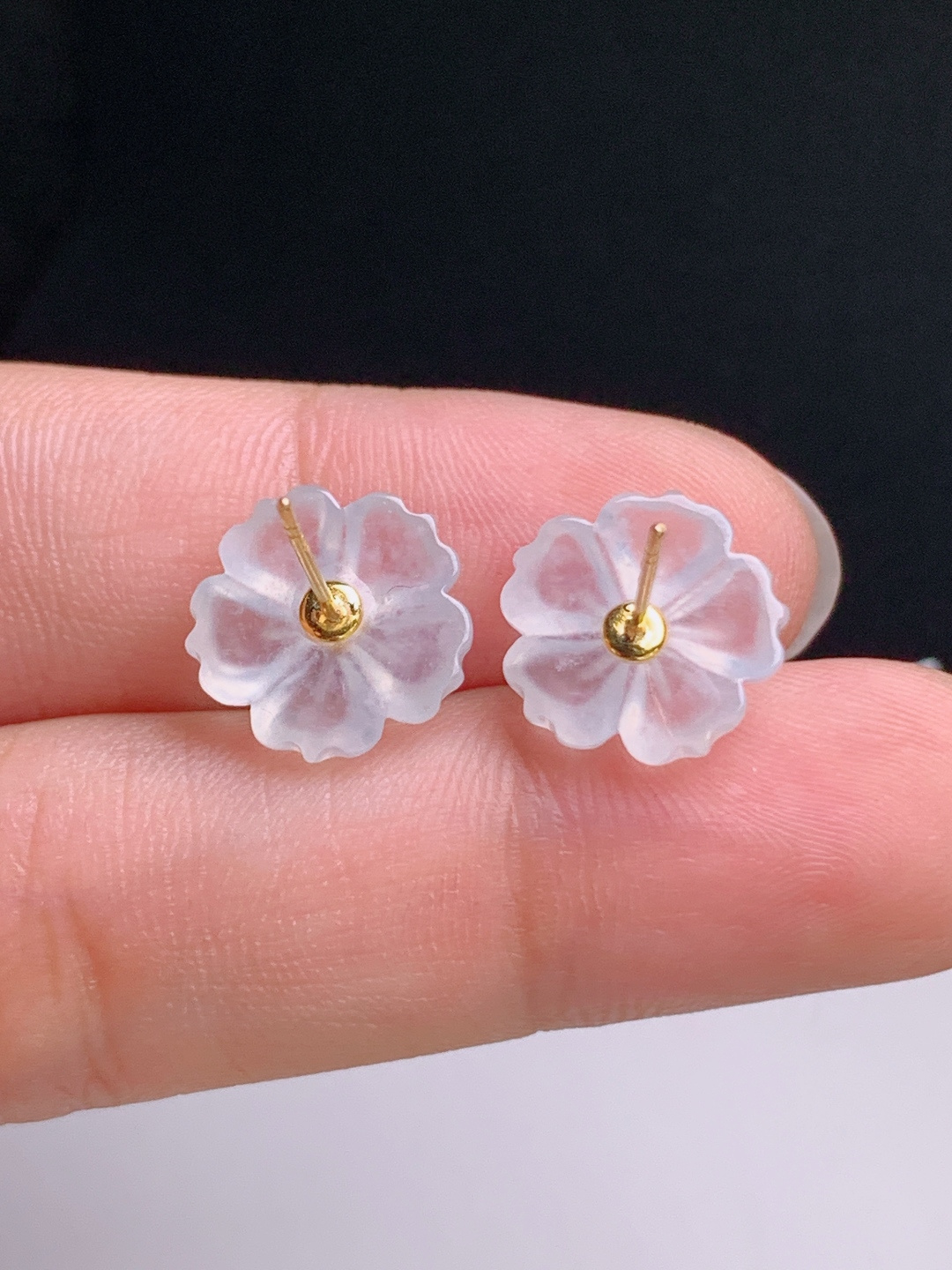 ️ 小花耳钉，冰透起光，精致灵动，花开喜乐 裸石12.5-3.2 530917