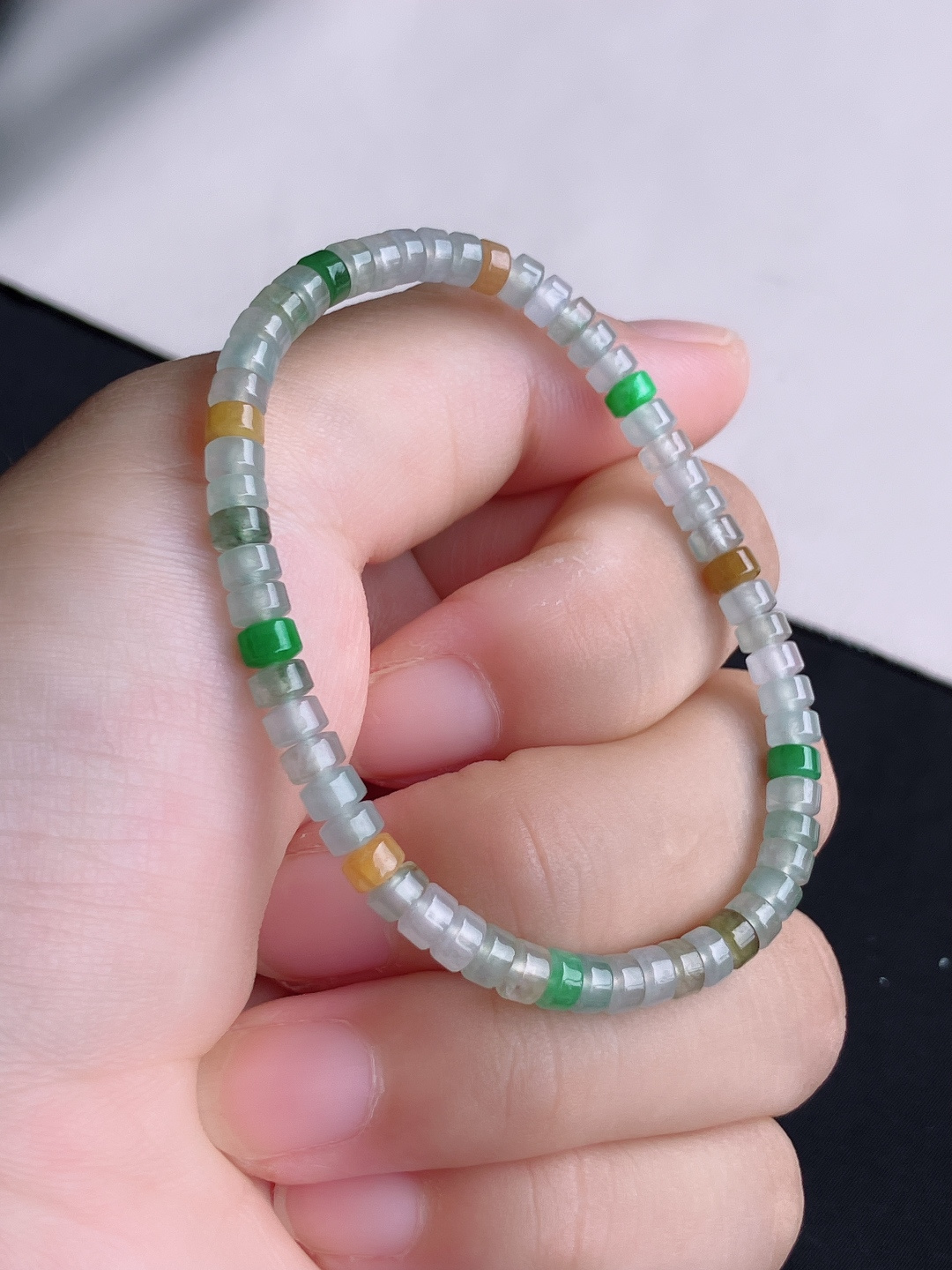 ️，三彩手链，晶莹剔透，尺寸4.3/自然光实拍