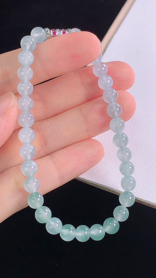 ️冰种手链，尺寸:5.6-5.6mm 15