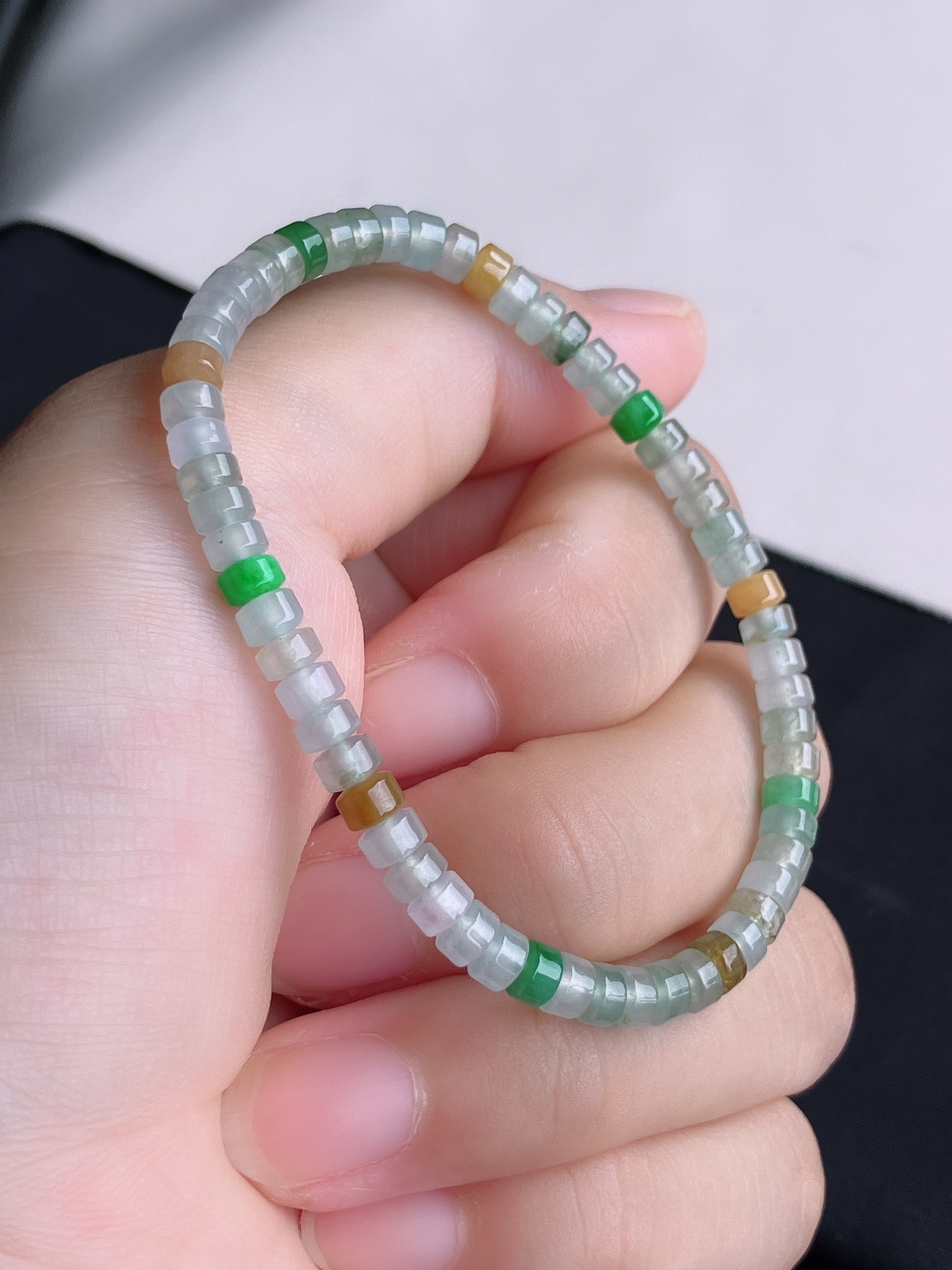 ️，三彩手链，晶莹剔透，尺寸4.3/自然光实拍