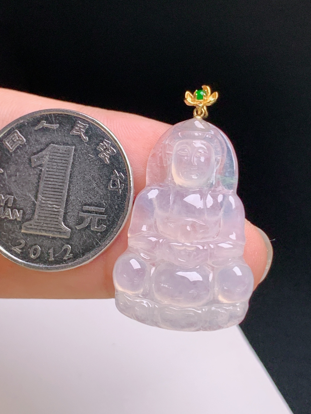 ️ 冰种观音吊坠，胶感十足，面相祥和，护佑平安，裸石31.5-20.6-4.8 整体35.9 13