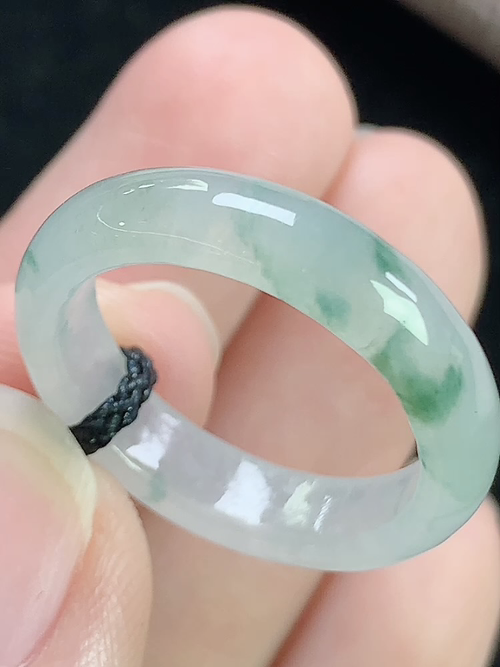 冰飘花戒指，无裂，内径尺寸18.3-5.1-3.0mm，17号手寸，j20hey