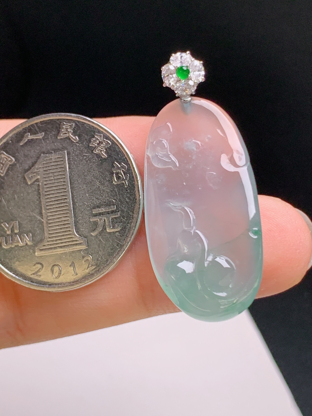️ 冰种飘花悟道吊坠，清透起光，意境悠远，静心安然 裸石29.3-15.6-6.8 整体36.7 53