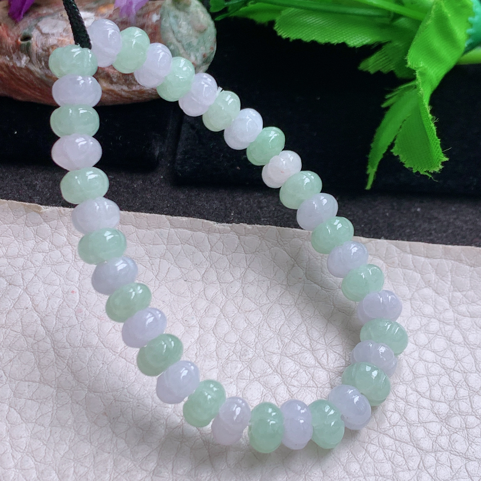 Zen实拍约7.8*4.8缅甸翡翠冰润路路通转运珠手串算盘珠女款手链