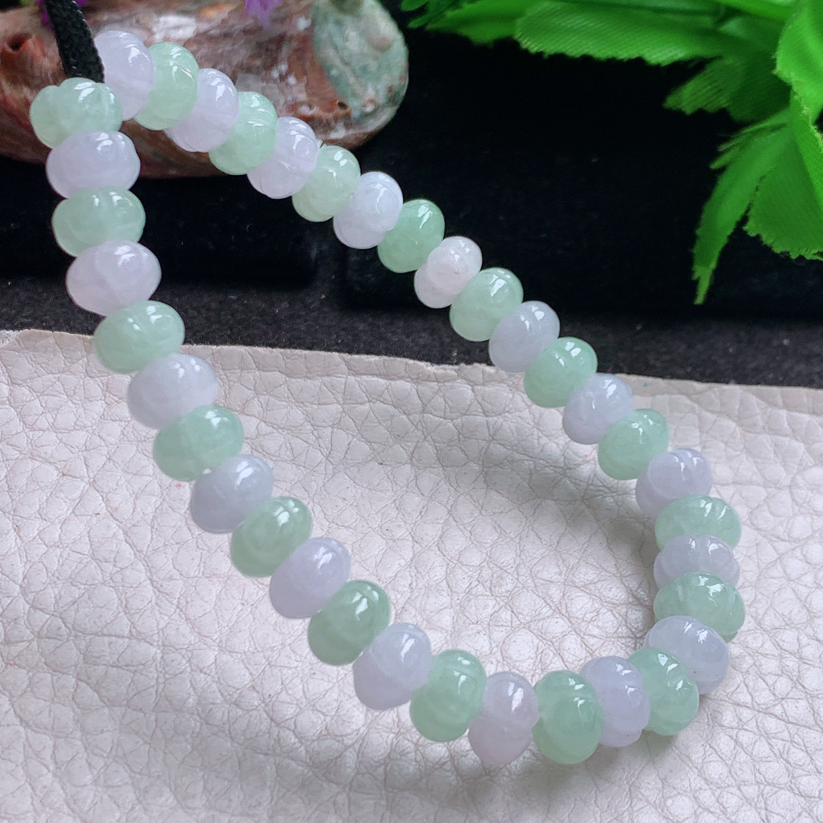 Zen实拍约7.8*4.8缅甸翡翠冰润路路通转运珠手串算盘珠女款手链