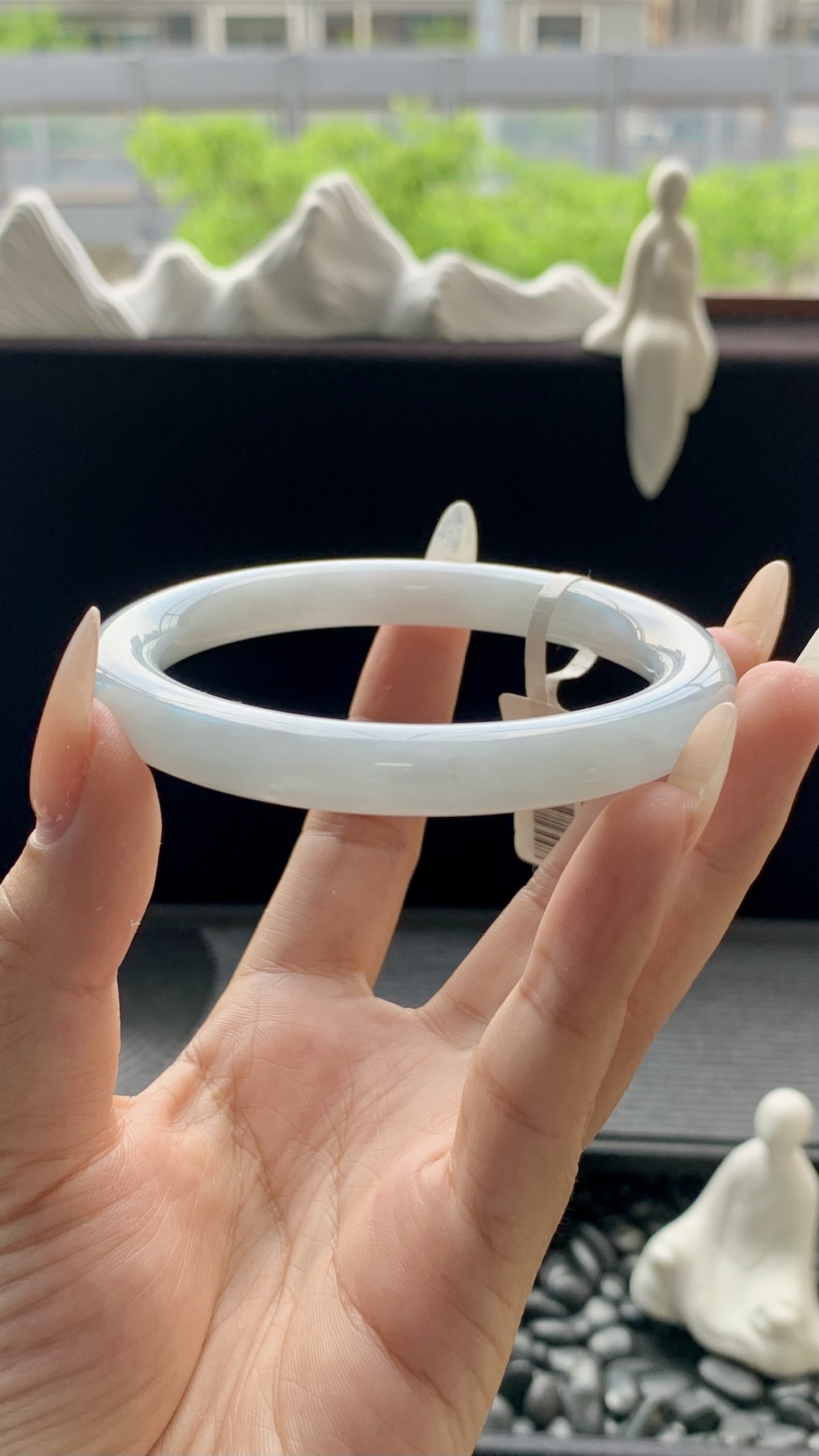 冰晴洒金圆条手镯成品 HYY-9453 尺寸：59-9-9.5