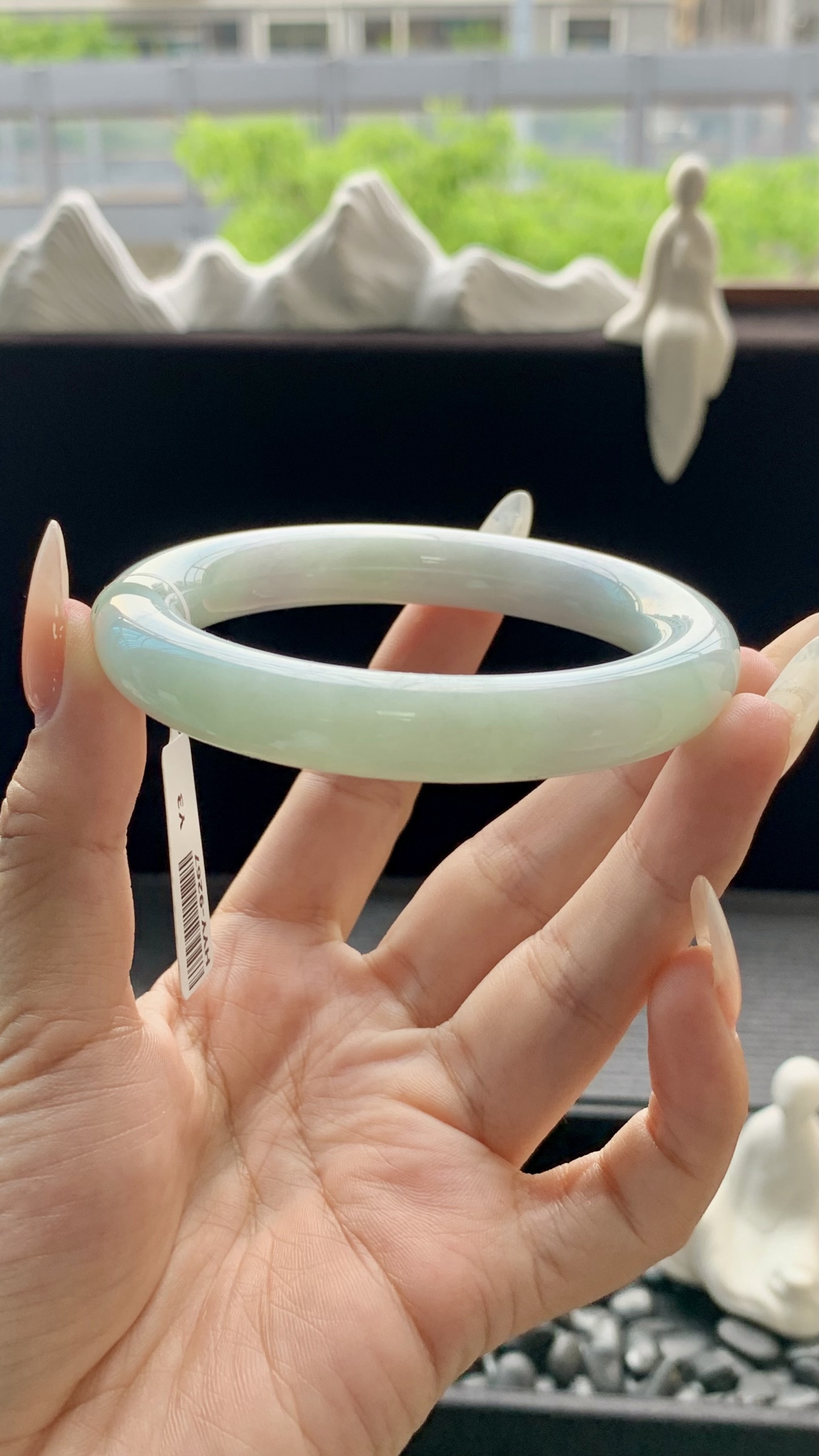 晴绿圆条圆条手镯成品 HYY-9267 尺寸：56-11-11